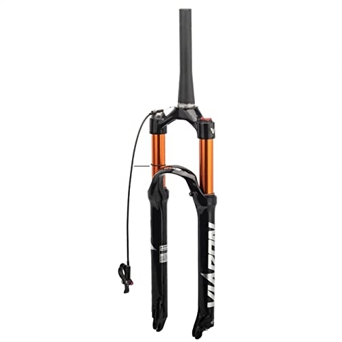Mountain Bike Fork : MTB Bicycle Fork Solo Air Bicycle Front Suspension Adjustable Aluminium Magnesium Alloy Mountain Bike Forks Straight Tapered Tube Manual Remote Lockout 26 / 27.5 / 29 Inch(Size:26, Color:Tapered Remote)