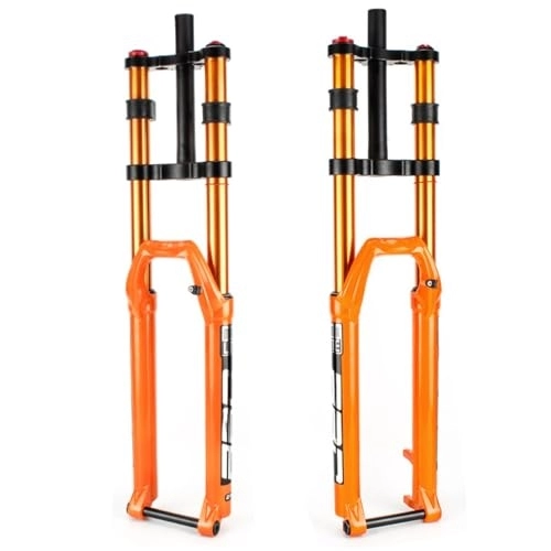 Mountain Bike Fork : MTB Bicycle Front Fork 26 Inch 29 Inch, Aluminum Alloy Disc Brake Travel 150mm DH Double Shoulder Mountain Bike Suspension Forks 100mm (Size : 27.5 inch)