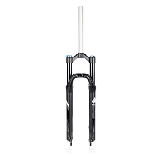 Mountain Bike Fork : MTB bike 26 Inch 27.5 Inch MTB Suspension Forks, Aluminum Alloy Mountain Road Bike Cycling Straight Tube 1-1 / 8" Disc Travel 100mm Air Fork (Color : Black, Size : 27.5 inch)