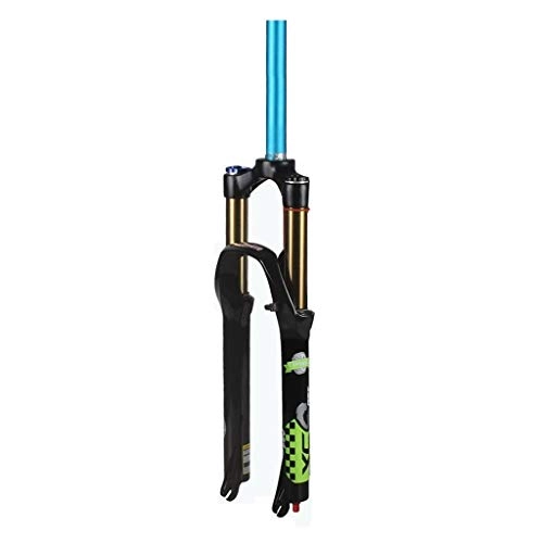 Mountain Bike Fork : MTB bike 26 Inch MTB Suspension fork, Magnesium Alloy Straight Tube With Damping Bike Mountain Shock Absorber fork Unisex's Travel 130mm Air Fork (Color : Green, Size : 26 inch)