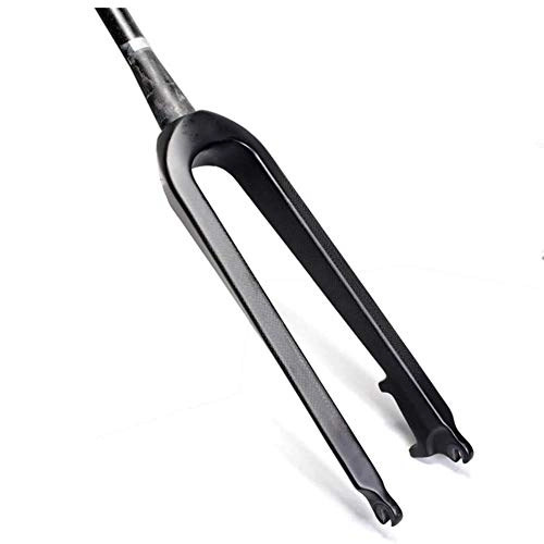 Mountain Bike Fork : MTB Carbon Fibre Hard Front Fork Disc Brake Mountain Bikes Fork Suspension Ultralight for Road Bikes Fixed-Gear Cycling 290Mm Length Tapered Tube Design Make Riding More Comfortable, Bright light