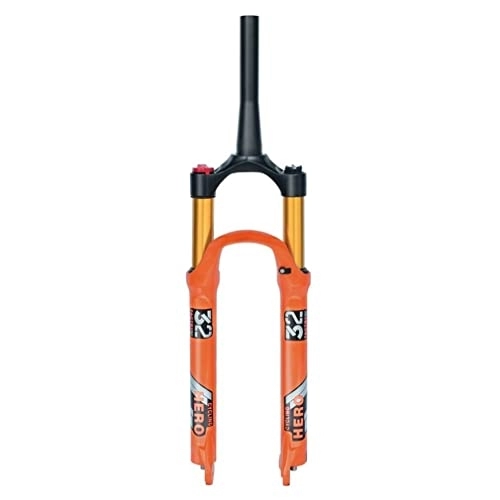 Mountain Bike Fork : MTB Fork 26 / 27.5 / 29 Mountain Bike Suspension Forks Travel 120mm Air Fork 1-1 / 8'' Straight / Tapered Tube Manual Lockout Bicycle Front Fork Disc Brake 9mm QR ( Color : Orange Tapered , Size : 27.5'' )