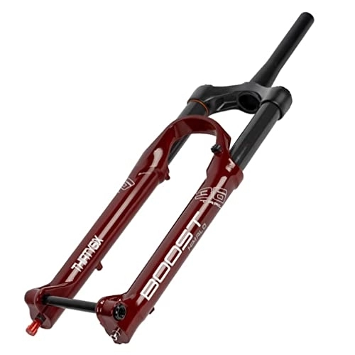 Mountain Bike Fork : MTB Fork 27.5 / 29 Inch Mountain Bike Air Suspension Forks Travel 140mm DH / AM Bicycle Front Fork Rebound Adjust 1-1 / 2'' Tapered Thru Axle 15x110mm Disc Brake Manual Lockout ( Color : Red , Size : 29'' )