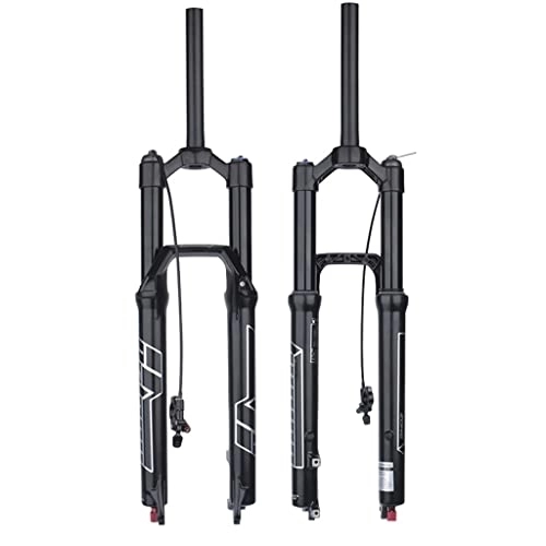 Mountain Bike Fork : MTB Front Fork Air Fork 27.5 29 Inch 1-1 / 8" Magnesium Alloy For Mountain Bikes Shock Pneumatic Damping Fork Black (Color : Remote Lockout, Size : 27.5)