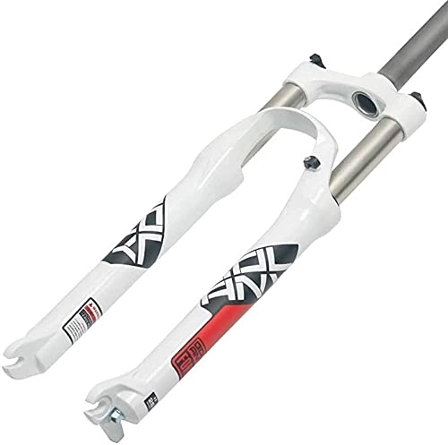 Mountain Bike Fork : MTB Front Forks with ABS Lock Shoulder Control 26 / 27.5 / 29 inch Bicycle Suspension Fork MTB Air Shock Fork Disc Brake 9MMQR for Cycling, Commuting (Color : White, Size : 29inch)