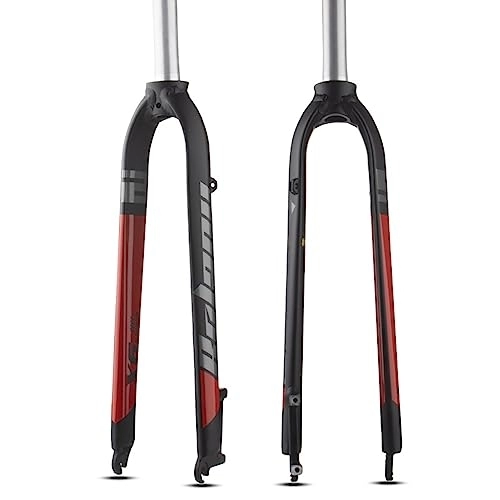 Mountain Bike Fork : MTB Rigid Fork 26 / 27.5 / 29" 1-1 / 8" 28.6mm Threadless Straight Tube Mountain Bike Front Fork Disc Brake QR 9mm Bike Fork (Color : Red, Size : 26 / 27.5 / 29in)