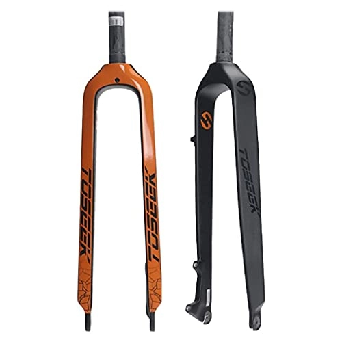 Mountain Bike Fork : MTB Rigid Front Fork，26 / 27.5 / 29" Disc Brake Carbon Mountain Bike Fork，28.6mm Threadless Straight Tube Superlight Bicycle Front Forks Expander Top Cap (Color : F, Size : 26INCH)