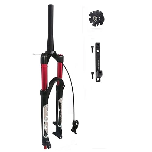 Mountain Bike Fork : MTB Suspension Fork 26 27.5 29 Inch, Magnesium Alloy Mountain Bike Air Fork 140mm Travel For 1.5-2.45" Tires(Size:26 INCH, Color:TAPERED REMOTE LOCK OUT)