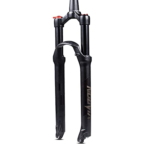 Mountain Bike Fork : MTB Suspension Fork，26 / 27.5 / 29"Mountain Bike Front Fork Bicycle Shock Absorber Air Fork with Damping Adjustment 9mmQR (Color : Black-Tapered Hand, Size : 27.5inch)