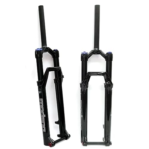 Mountain Bike Fork : MTB Suspension Fork 26 / 27.5 / 29Inch Air Fork 100mm Travel 1 1 / 8 Straight / Tapered Tube Manual Lockout 15mm Thru Axle Disc Brake Front Fork (Color : Straight Tube, Size : 29in)