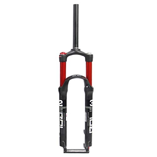 Mountain Bike Fork : MTB Suspension Fork, Double Air Chamber Shoulder Control(HL) Front Fork Forged Aluminum Alloy Travel 120mm, Red-29inch