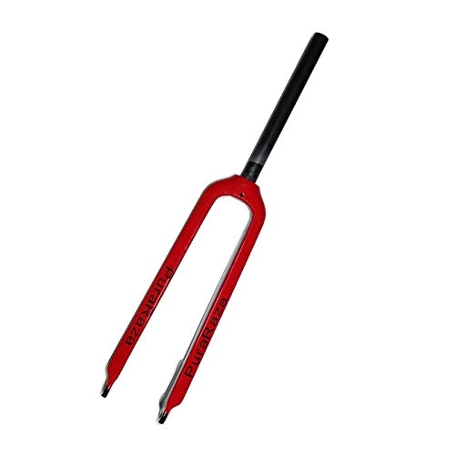Mountain Bike Fork : MTB Suspension Forks Ultralight Full Carbon Fiber Straight Tube Bike Front Fork (Color : Red, Size : 26 inch)