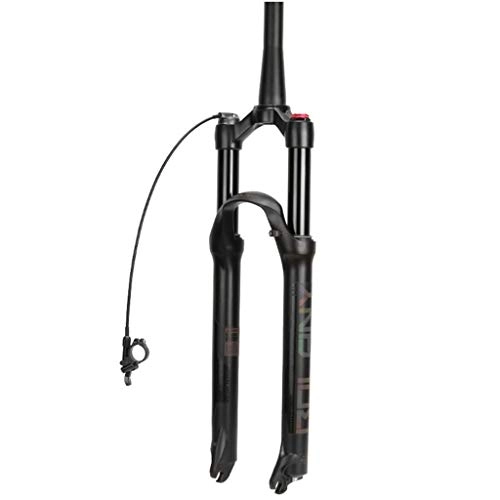Mountain Bike Fork : MZP 26 27.5 29 Air MTB Suspension Fork Rebound Adjust 28.6mm QR 9mm Travel 120mm Remote Lockout Mountain Bike Forks Ultralight Gas Shock XC Bicycle (Color : B-black, Size : 29inch)