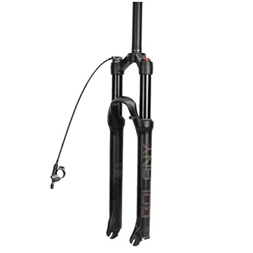 Mountain Bike Fork : MZP 26 27.5 29 Air MTB Suspension Fork Rebound Adjust 28.6mm QR 9mm Travel 120mm Remote Lockout Mountain Bike Forks Ultralight Gas Shock XC Bicycle (Color : Black, Size : 26inch)