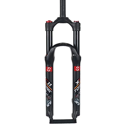 Mountain Bike Fork : MZP Bicycle Suspension Fork 26 / 27.5 / 29inch Mountain Bike Air Fork Suspension Shoulder Control Aluminum Alloy Travel: 120mm (Color : Black, Size : 26inch)