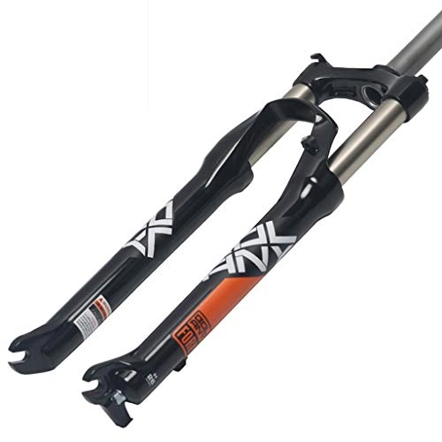 Mountain Bike Fork : MZP Bike Front Fork 24 Inch Alloy MTB Mechanical Shock Absorber Shoulder Control Disc Brake 100mm Travel 2380g Black White (Color : C, Size : 24inch)