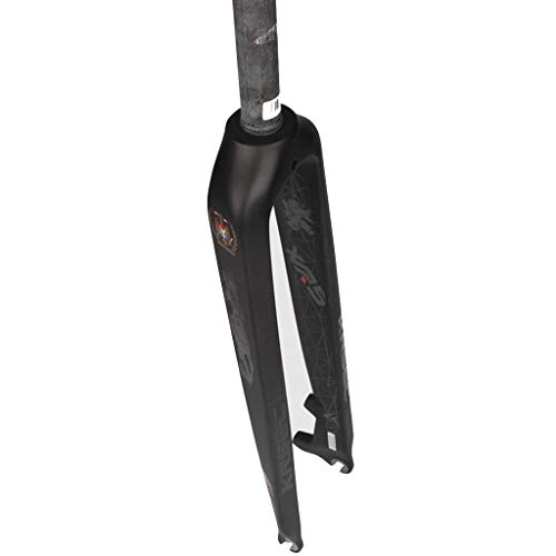 Mountain Bike Fork : MZP Mountain Bike Fork Bicycle Carbon Fiber Front Fork 26 / 27.5 Inch MTB Suspension Fork 160mm To 183mm Disc Brake 1-1 / 8" 515g (Color : Matte black, Size : 27.5inch)