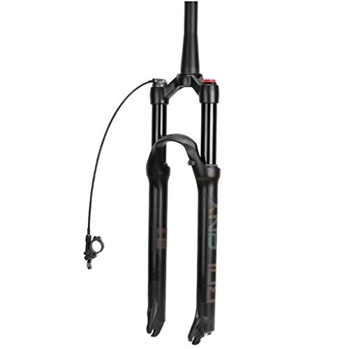 Mountain Bike Fork : MZP MTB Bike Suspension Fork 26" 27.5" 29" Bicycle Air Shock Front Fork Aluminum Magnesium Alloy Remote Control Damping Adjustment 1-1 / 8" Travel 100mm Black Gold (Color : B, Size : 27.5inch)