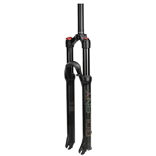 Mountain Bike Fork : MZP MTB Suspension Fork 26" 27.5" 29" Bike Gas Fork Remote Control Shoulder Control Damping Adjustment Lightweight Magnesium Alloy 1-1 / 8" 100mm Black (Color : A, Size : 26inch)