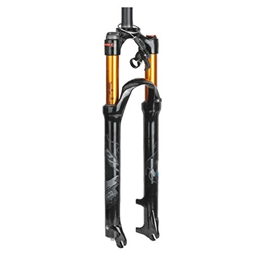 Mountain Bike Fork : MZPWJD Mountain Bike Suspension Fork 26 / 27.5 / 29 Inch Air Fork MTB Straight 1-1 / 8" Travel 100mm XC Bicycle QR Hand Control Remote Control (Color : A-Gray, Size : 27.5in)