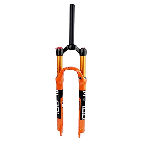 Mountain Bike Fork : NEHARO Suspension Fork 26 / 27.5 / 29 Inch MTB Bicycle Air Suspension Fork Straight Steerer Front Fork Orange for Mountain Bicycle (Color : Orange, Size : 27.5 inch)