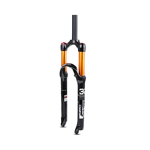 Mountain Bike Fork : NEHARO Suspension Fork Mountain bike 26 / 27.5 / 29 Inch Air Suspension Fork Straight Steerer Front Fork for Mountain Bicycle (Color : Black, Size : 26 inch)