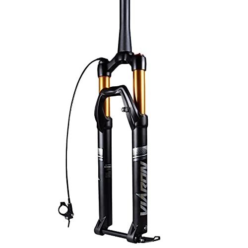 Mountain Bike Fork : NEZIAN 27.5 / 29 Inch Mountain Bike Front Forks Suspension Barrel Shaft Air Fork Travel 100mm Cone Tube Aluminum Magnesium Alloy (Color : Wire control, Size : 27.5 inch)