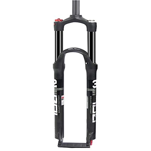 Mountain Bike Fork : NMVB Aluminum Alloy Double Shoulder Double Air Chamber Fork 26 / 27.5 / 29er Inch MTB Supension 100mm Fork For Bicycle Accessories (Color : Black, Size : 27.5inch)