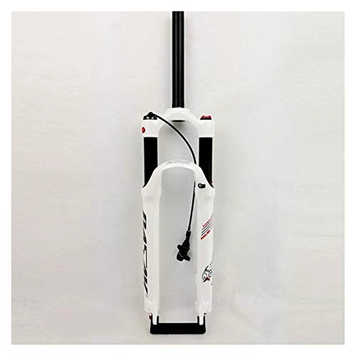 Mountain Bike Fork : NUE MTB Suspension Air Forks 26 / 27.5 / 29 Inch Remote Lockout Springback Knob Aluminum Alloy Damping Front Fork Bright White Straight Tube Reflective Pattern CN ( Color : Remote control , Size : 29" )