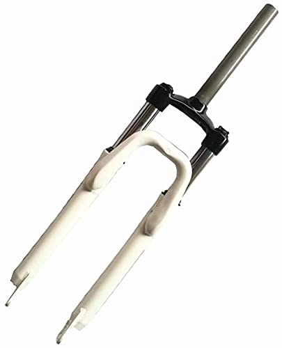 Mountain Bike Fork : NYZXH Bicycle Fork 26Inch Bicycle Front Fork Mtb Air Suspension Rigid Super Light Alloy Mountain Bike Fork Fork For Mountain Bike Disc Brake Shoulder Control 1-1 / 8" Travel 120Mm TT (Color : White)