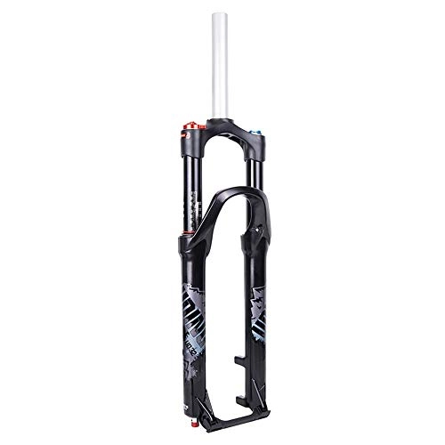 Mountain Bike Fork : ODDINER Suspension Forks Magnesium Alloy Wire Control Fork Mountain Bike 26 / 27.5 Inch Cone Tube Rear Axle Air Pressure Shock Absorber Front Fork Black Bike Air Fat Fork (Color : Black, Size : 26Inch)