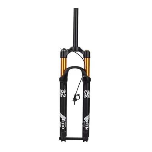 Mountain Bike Fork : OMDHATU 26 / 27.5 / 29 Inch Mountain Bike Air Shock Suspension Fork 1-1 / 8" Straight Steerer RL Remote Lockout 100mm Travel Disc Brake Thru Axle 100mm*15mm (Size : 27.5inch)