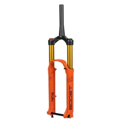 Mountain Bike Fork : OMDHATU 26 / 27.5 / 29 Inch Mountain Bike Air Shock Suspension Fork Manual Lockout Rebound Adjust 1-1 / 2 Inch Tapered Steerer 160mm Travel Disc Brake Thru Axle 110mm*15mm (Color : Orange, Size : 26inch)
