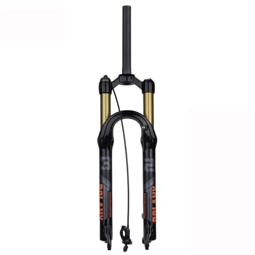 Mountain Bike Fork : OMDHATU Mountain Bike Air Shock Suspension Fork 26 / 27.5 / 29 Inch HL / RL Manual / Remote Lockout 100mm Travel 1-1 / 8" Straight Steerer Disc Brake Quick Release 100mm*9mm (Color : B Black, Size : 27.5inch)
