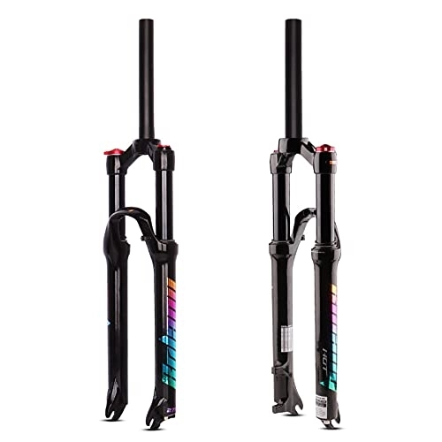 Mountain Bike Fork : OONYGB Mountain Bike Suspension Fork, 26 / 27.5 / 29 Inch Travel 120mm Air Suspension Fork, 28.6mm Straight Tube QR 9mm, with Colored Cursor, Shoulder Control Mountain Bike Front Forks.