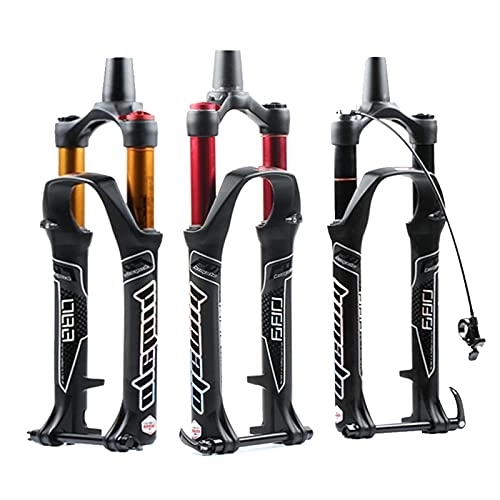 Mountain Bike Fork : OONYGB MTB Suspension Fork 27.5 Inch, 28.6mm Tapered Tube Air Front Fork Thru Axle 100mmX15 Travel 100mm Mountain Bike Fork, Shoulder Control / Wire Control Lockout Bicycle Fork.