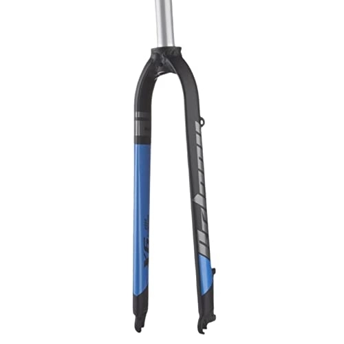 Mountain Bike Fork : Perfeclan MTB Bike Straight Rigid Fork 26 / 27.5 / 29" Lightweight Aluminum 28.6mm Threadless Straight Tube Disc -1 / 8" Mountain Bike Fork, Black blue