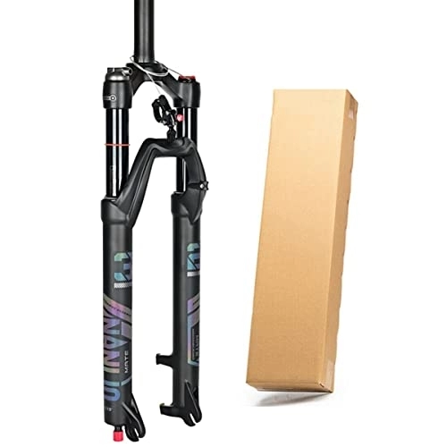 Mountain Bike Fork : PHOCCO 26 27.5 29 In MTB Air Fork Straight Tube Bike Suspension Fork HL / RL QR 9mm Rebound Travel 100mm Front Fork For Mountain Bike With Damping (Color : Line lockout, Size : 29'')