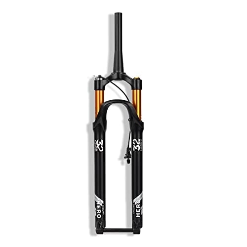 Mountain Bike Fork : PHOCCO 27.5 29inch MTB Boost Fork Thru Axle 15x110mm Straight / Tapered Tube Air Suspension Fork 100MM Travel Remote Lockout Front Fork (Color : Tapered Tube, Size : 29in)
