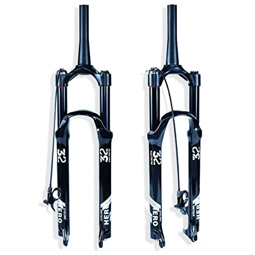 Mountain Bike Fork : PHOCCO Mountain Bike Suspension Forks 26 / 27.5 / 29inch Travel 120mm Straight / Tapered Tube MTB Air Frok Disc Brake 9mm QR Bicycle Air Fork (Color : Tapered Remote, Size : 26'')