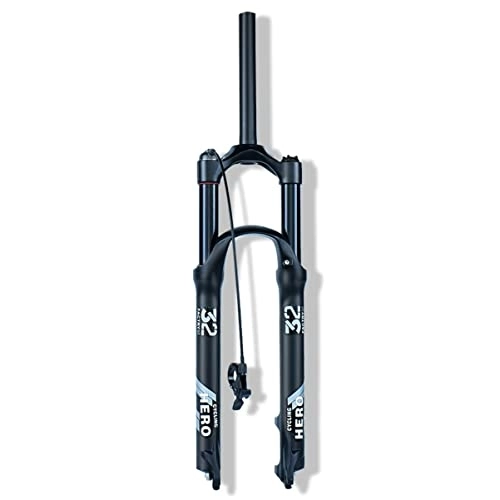 Mountain Bike Fork : PHOCCO MTB Fork 26 / 27.5 / 29 Inch 1 1 / 8 Straight / Tapered Tube 100mm Travel Air Suspension Fork QR 9mm Disc Brake Mountain Bike Front Fork (Color : Straight Remote, Size : 26'')