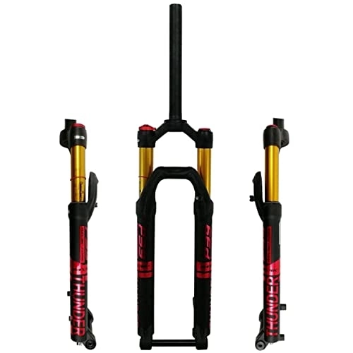 Mountain Bike Fork : PHOCCO MTB Fork 27.5'' 29" Straight Tube Air Suspension Fork Manual / Remote Lockout Travel 100mm Thru Axle 15mm Mountain Bike Front Fork (Color : Red, Size : 29in HL)