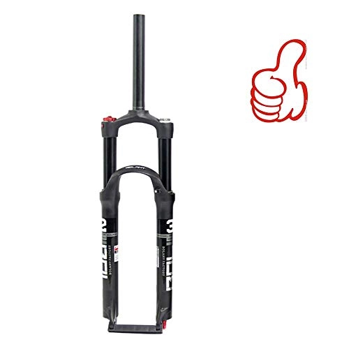 Mountain Bike Fork : Pkfinrd Mountain Bike Front Fork 26 Inch 27.5 Inch 29 Inch Double Air Chamber Suspension Front Fork Gas Fork, Stroke 100mm, Steering Tube 28.6 * 30 * 220 Mm, Red-29in (Color : Black, Size : 27.5in)