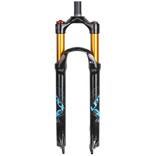 Mountain Bike Fork : Pkssswd Bike Fork 26 27.5 29 In Air Shock Absorber MTB Bicycle Suspension Straight / Cone Tube Shoulder / Remote Control Disc Brake Travel 100mm QR 9mm -G (Color : A, Size : 27.5INCH)
