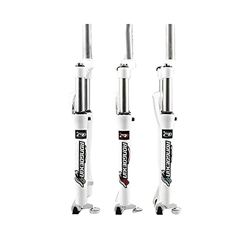 Mountain Bike Fork : Professional Racing Bike, Bike Air Fat Fork, Bicycle Front Fork, MTB Bike Front Fork, Suspension Air Fork, Road Shock Absorber Damping Gas Fork, 26 inch (Color : B, Size : 26 inches white and blue)