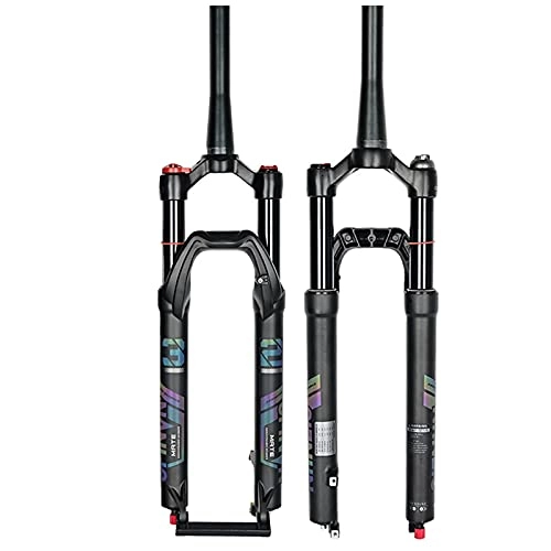 Mountain Bike Fork : PZJ-Mountain Bicycle Suspension Forks, Tapered Tube Shoulder Control and Tapered Tube Line Control, with Locking Function, Magnesium Aluminum Alloy, with Damping Adjustment, D 26 &Inches