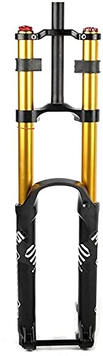 Mountain Bike Fork : QDY -27.5 29 Inch Air DH AM MTB Front Wheel Fork Suspension Travel 200 Mm, Manual Lock Disc Brake Mountain Bike Suspension Fork Thru Axle 15 X 110 Mm with Damping Adjustment Accessories, gold, 29 inch