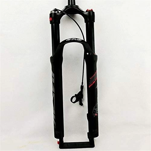 Mountain Bike Fork : QFWRYBHD Mountain bicycle Fork 26in 27.5in 29 inch MTB bikes suspension fork air damping front fork remote and manual control HL RL (Color : Black wire control, Size : 26inch)
