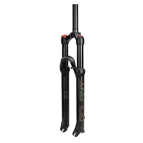Mountain Bike Fork : QFWRYBHD Mountain bike fork 26 27.5 29 Inch MTB Suspension Fork, Travel 100mm Damping Adjustment AIR Pneumatic System Aluminum Alloy Tube Matte (Color : A, Size : 27.5 inches)