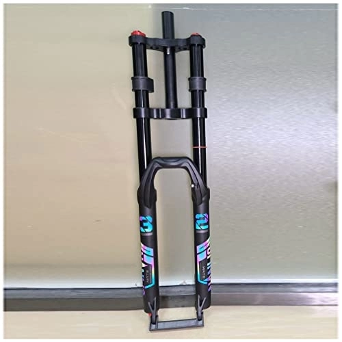 Mountain Bike Fork : QHIYRZE 27.5 29 Mountain Bike Suspension Fork Downhill DH / XC MTB Air Fork Travel 150mm Double Shoulder 28.6mm Straight Fork Rebound Adjustable QR, with Lockout (Color : 27.5'' black)